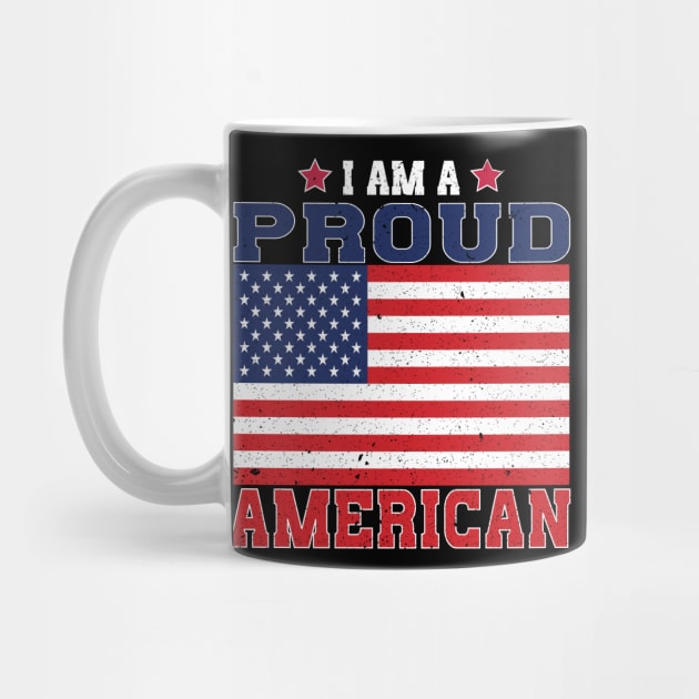 I am a Proud American US Flag Patriotic Design by koolteas